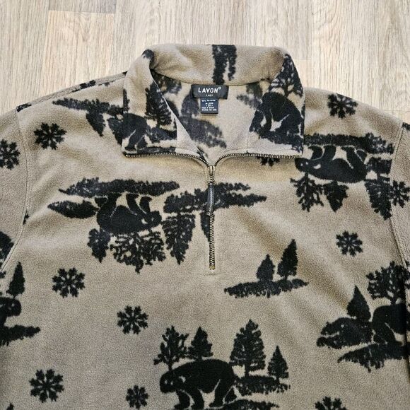 Vtg Lavon Bear Fleece Pullover Jacket Womens 2X Brown Nature Outdoors Gorpcore - Picture 2 of 8